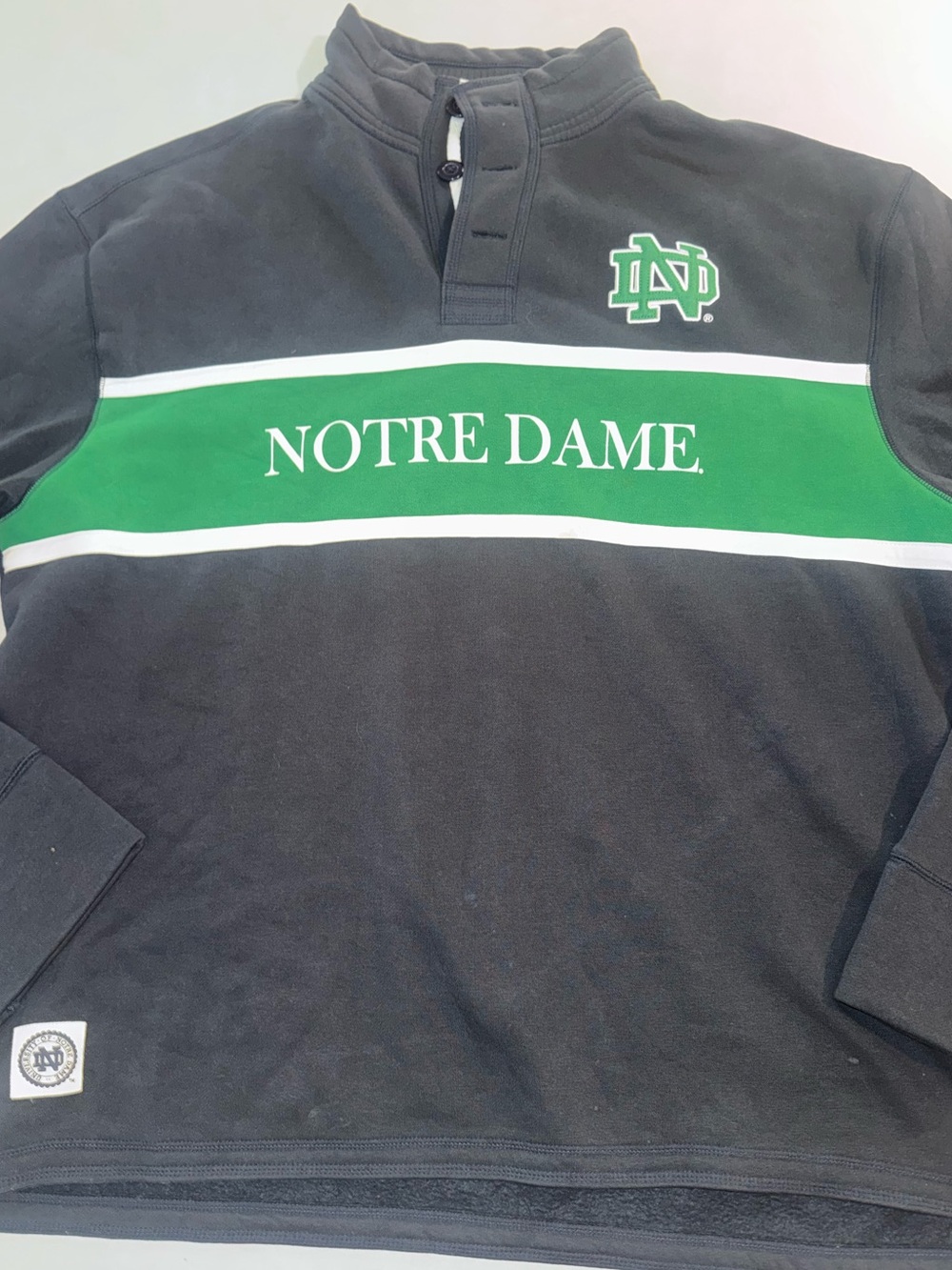Vintage Lansdowne Notre Dame Sweatshirt Mens XXL 2XL Fall Winter Football Preppy